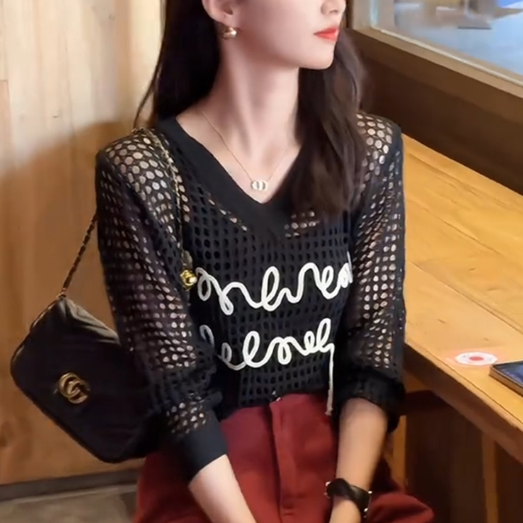 [A473] SET (2 ÁO) len LƯỚI nữ Montoghi dệt kim CHỮ NỐI DÀI kèm ÁO 3 LỖ cực hot sang chảnh - L2M (New)