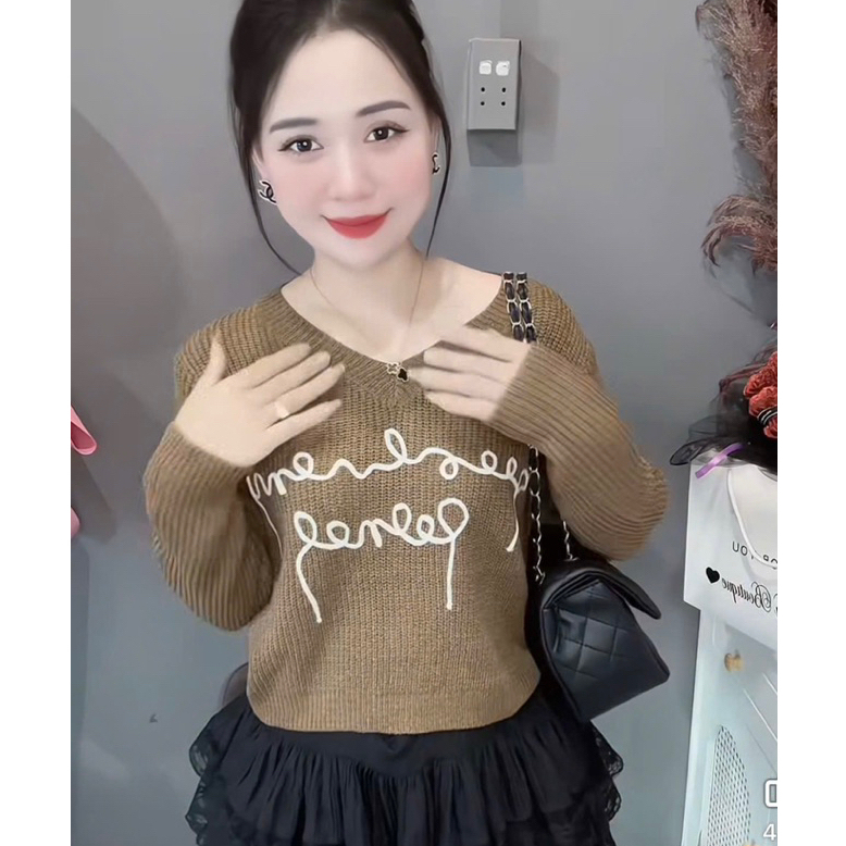 [A473] SET (2 ÁO) len LƯỚI nữ Montoghi dệt kim CHỮ NỐI DÀI kèm ÁO 3 LỖ cực hot sang chảnh - L2M (New)