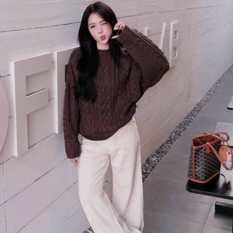 [A475] Áo len nữ Montoghi dệt kim THU ĐÔNG LEN THỪNG TRƠN phong cách Hàn Quốc cá tính - L2M (New)