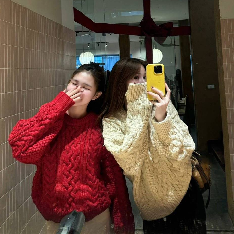 [A475] Áo len nữ Montoghi dệt kim THU ĐÔNG LEN THỪNG TRƠN phong cách Hàn Quốc cá tính - L2M (New)