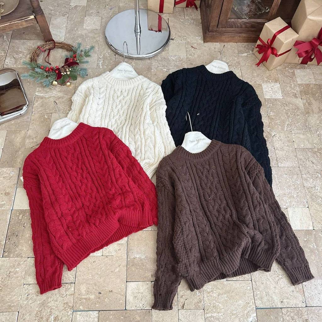 [A475] Áo len nữ Montoghi dệt kim THU ĐÔNG LEN THỪNG TRƠN phong cách Hàn Quốc cá tính - L2M (New)