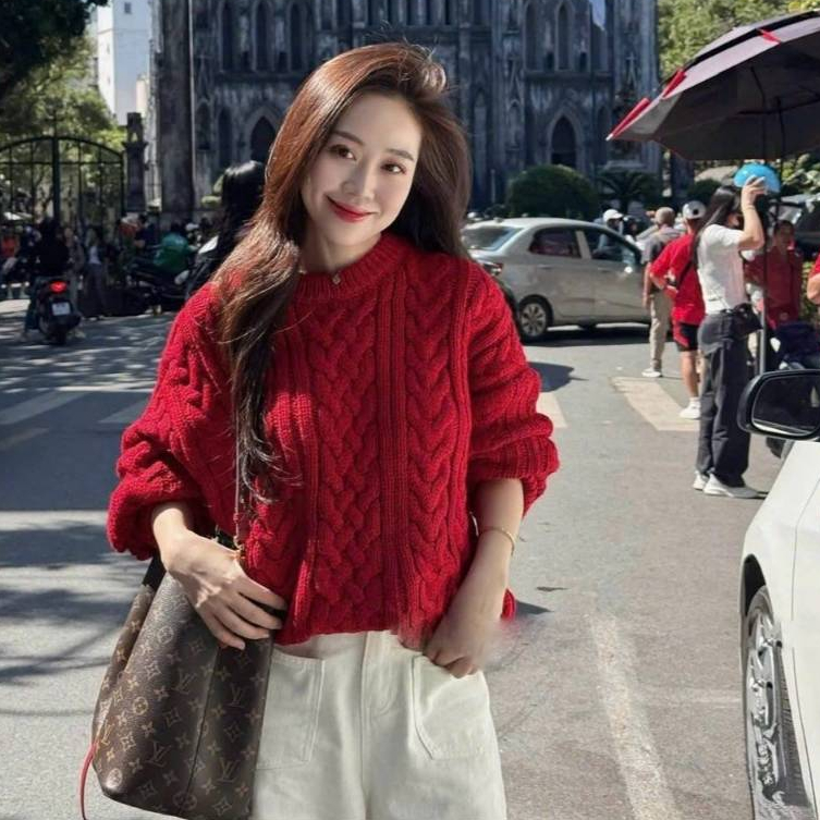 [A475] Áo len nữ Montoghi dệt kim THU ĐÔNG LEN THỪNG TRƠN phong cách Hàn Quốc cá tính - L2M (New)