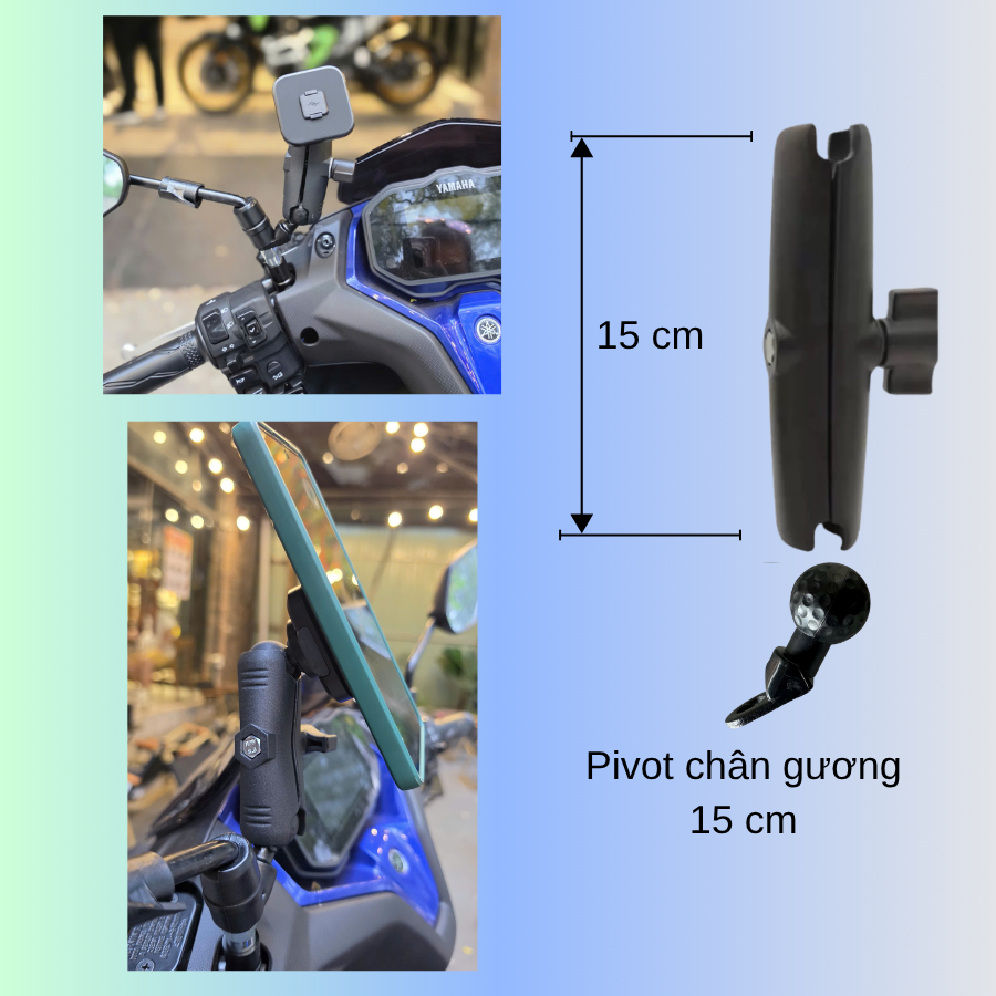 Pivot gắn chân gương cùng Ball Peak Design 1 inches
