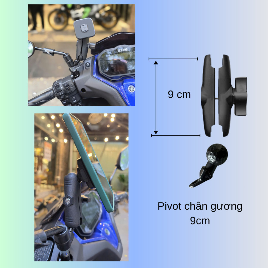 Pivot gắn chân gương cùng Ball Peak Design 1 inches