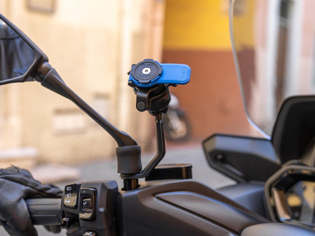 Ngàm Quadlock Scooter/Motorcycle Mirror Stem Mount gắn ốc chân gương