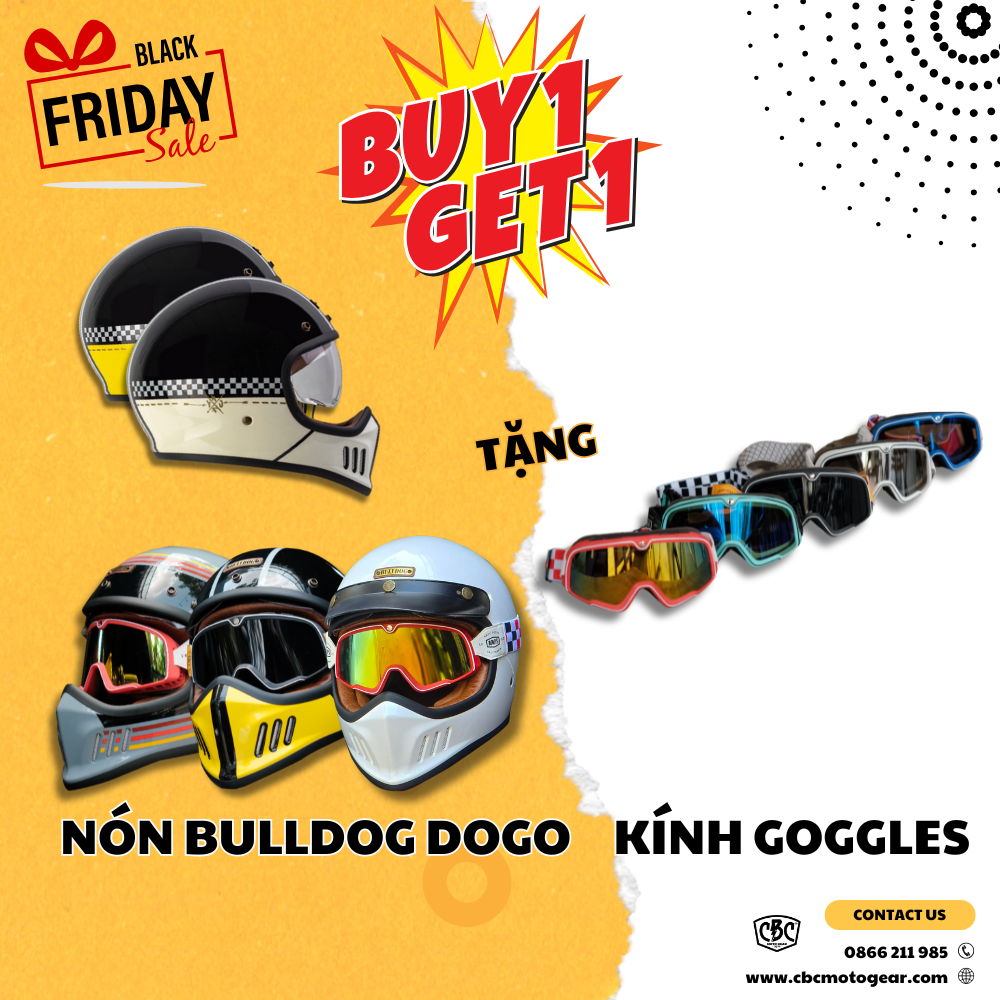 Nón Fullface Bulldog Classic Dogo Solid Gloss Yellow