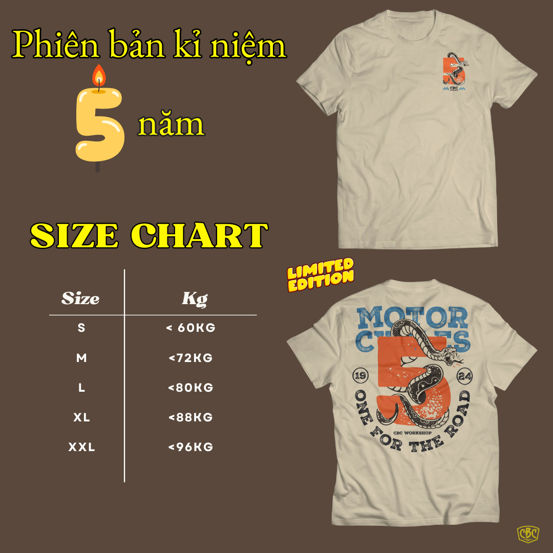 Áo Thun bản kỉ niệm 5 năm