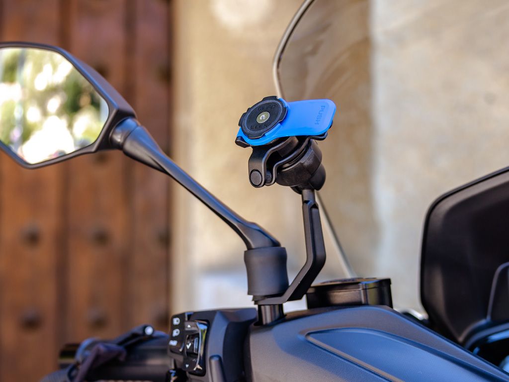 Ngàm Quadlock Scooter/Motorcycle Mirror Stem Mount gắn ốc chân gương