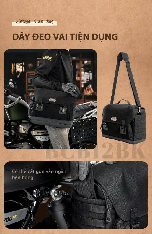 Túi hông Loboo Vintage 12BK