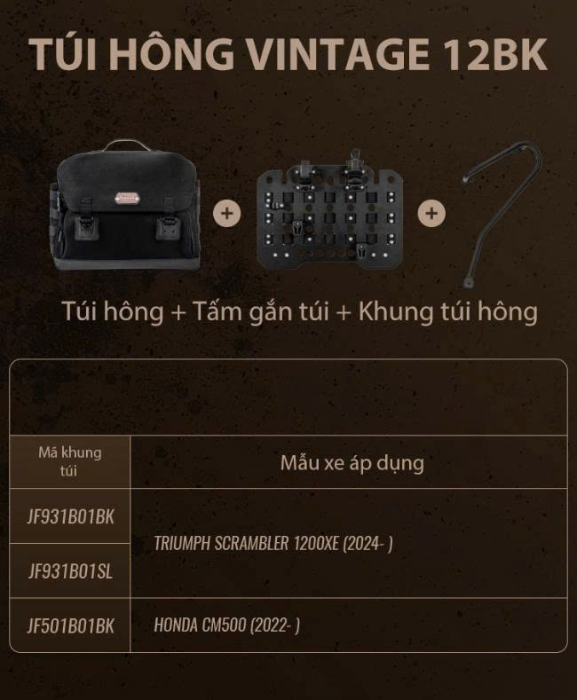 Túi hông Loboo Vintage 12BK