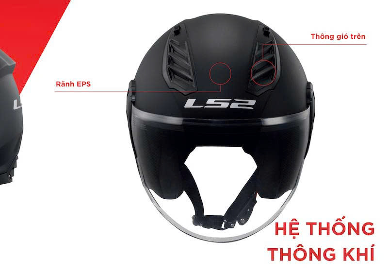 Nón 3/4 một kính LS2 OF616 Airflow II