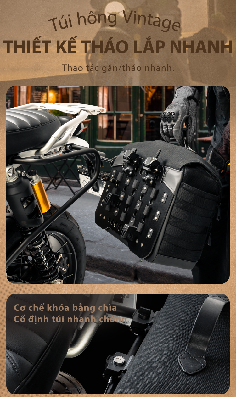Khung lắp túi hông Loboo Vintage 12BK