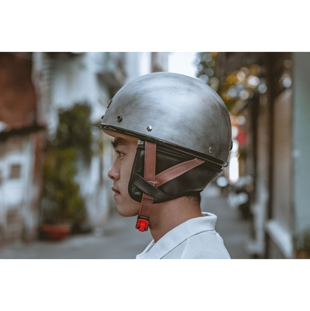 Nón Bảo Hiểm Nửa Đầu (1/2) Bulldog Pug - Retro Sliver