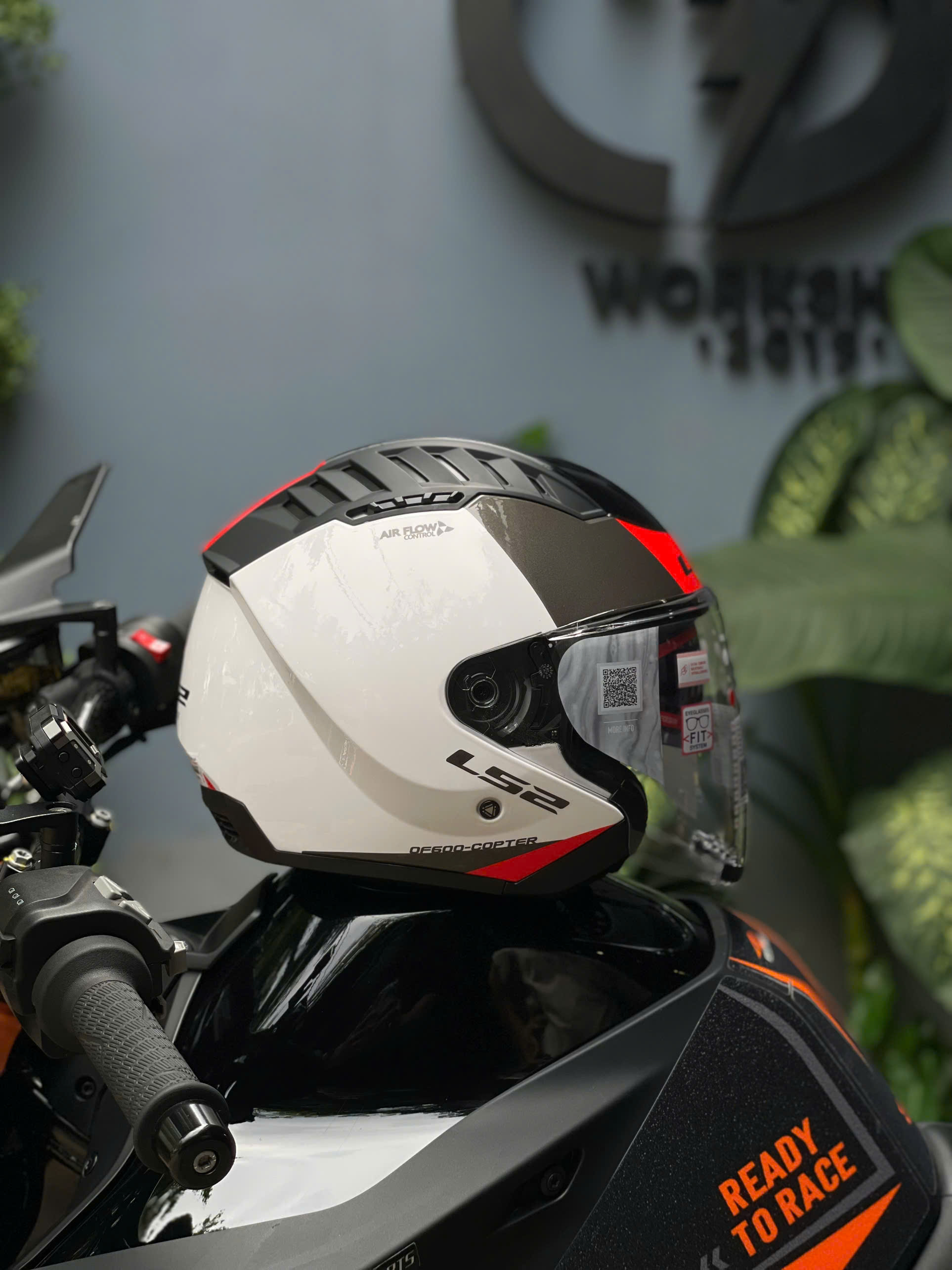 Nón LS2 3/4 OF600 Copter II -GLOSS WHITE RED