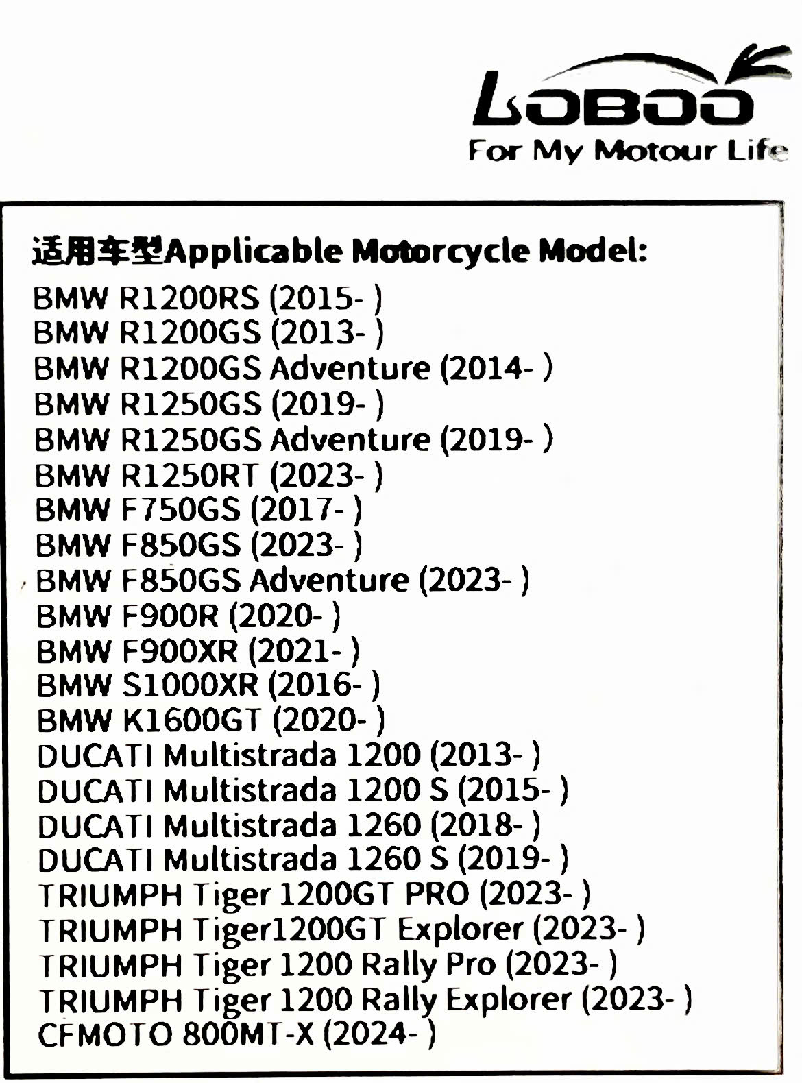 Ngàm túi bình xăng Loboo GS 1250/ Tiger 1200 / Ducati Multis mã 081 ( mẫu mới)