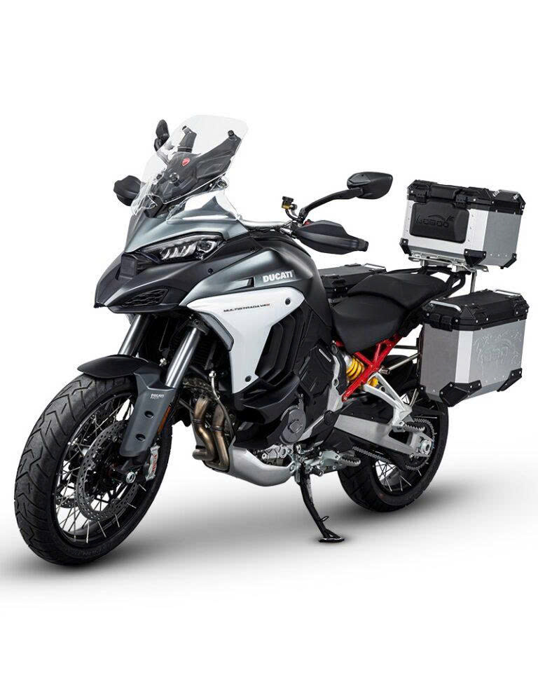 Thùng hông LOBOO Pike Tracker Bạc 35-30L Ducati Multistrada V4
