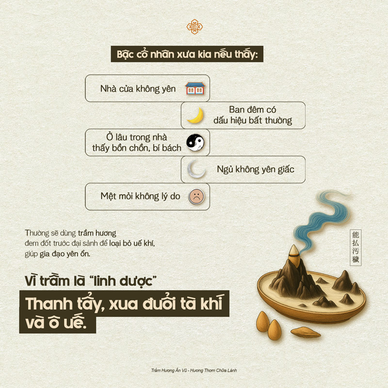trầm hương giúp thanh tẩy xua đuổi tà khí