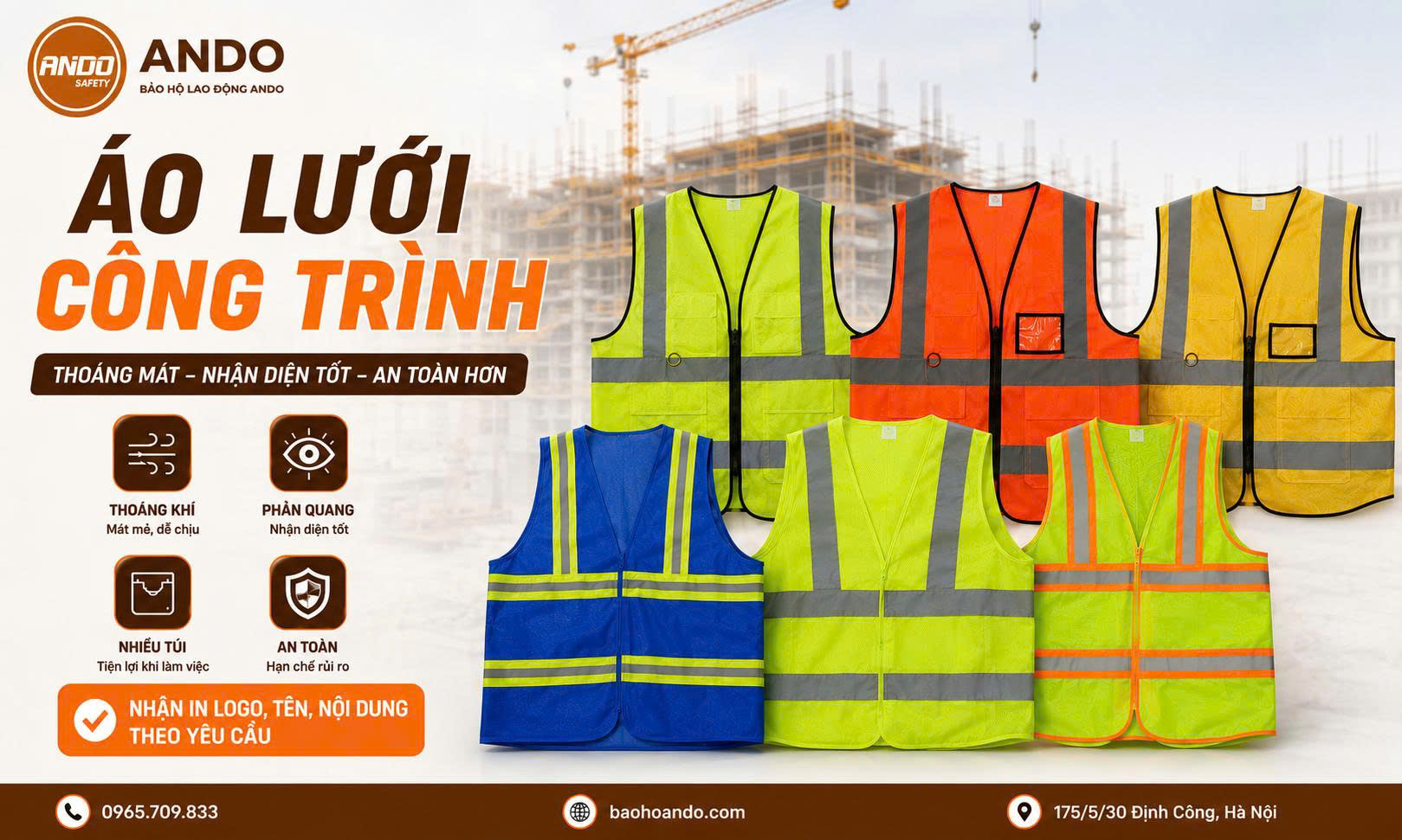 Áo Lưới Công Trình – Giải Pháp Bảo Hộ Thoáng Mát, An Toàn Cho Người Lao Động