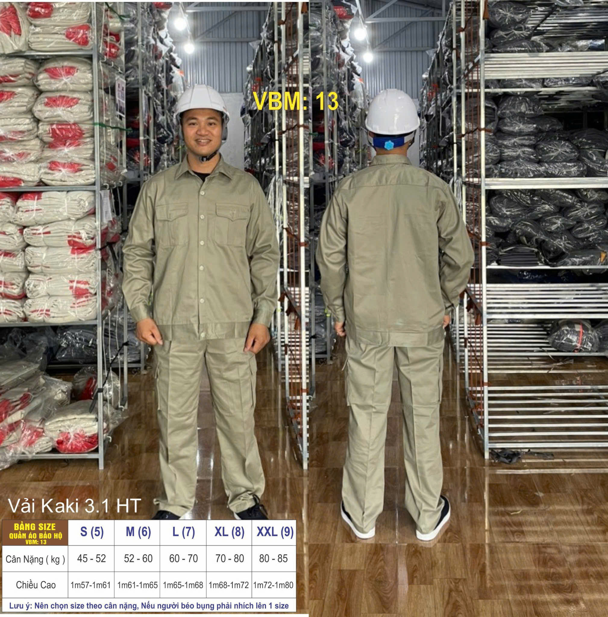 Quần áo bảo hộ lao động mẫu AD27 màu ghi đậm trơn, vải kaki 3/1, in đồng phục doanh nghiệp, nhà xưởng, đội thi công,…