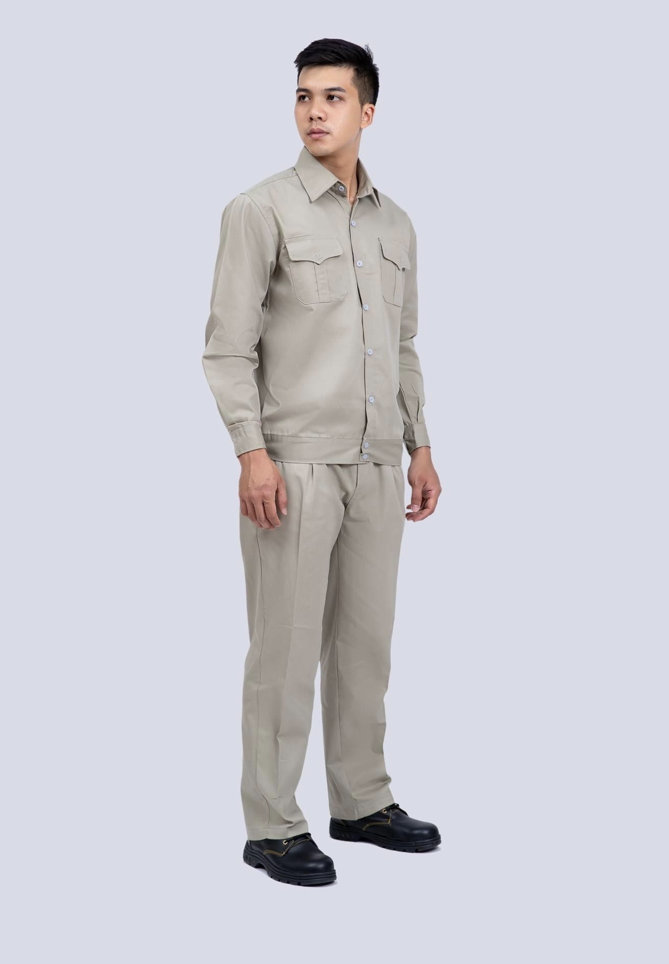 Áo bảo hộ lao động, vải kaki 2/1 dày dặn, may kỹ
