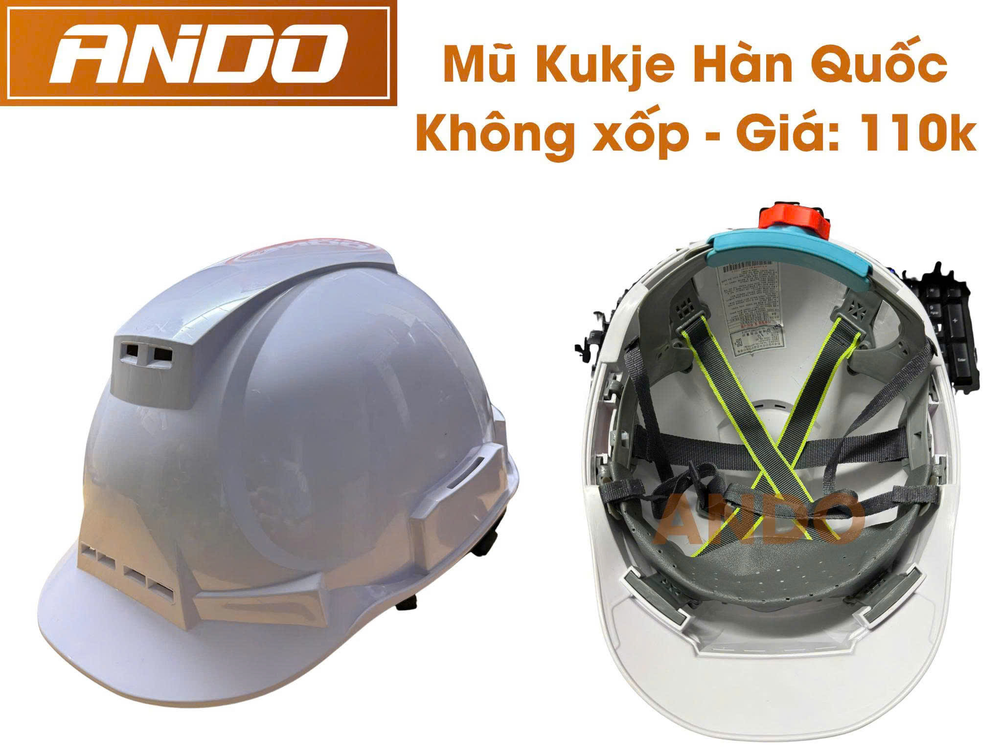 Mũ bảo hộ KUKJE, nhập khẩu chính hãng Hàn Quốc, mẫu không xốp