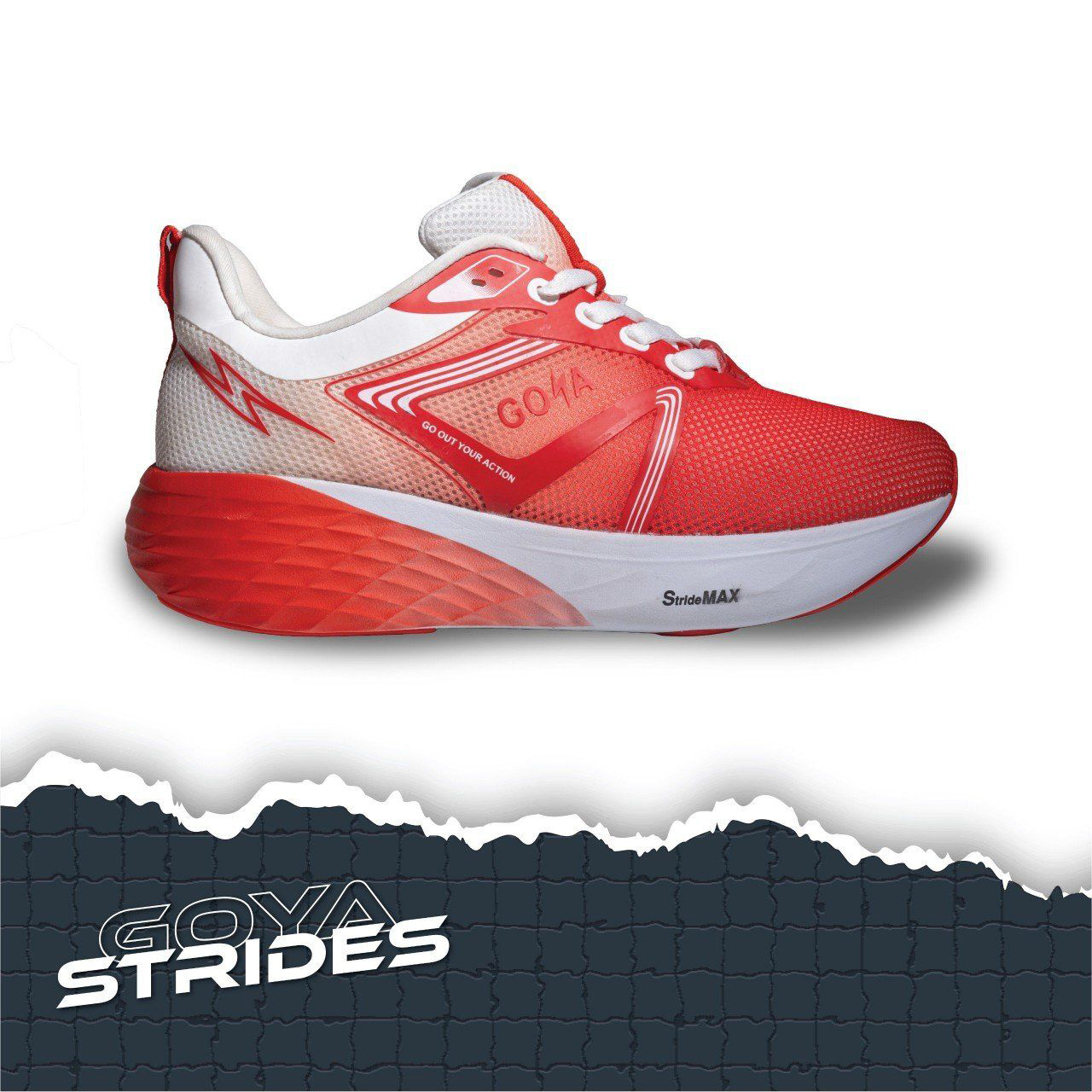 Giày Chạy Bộ GOYA Strides 2-Đỏ