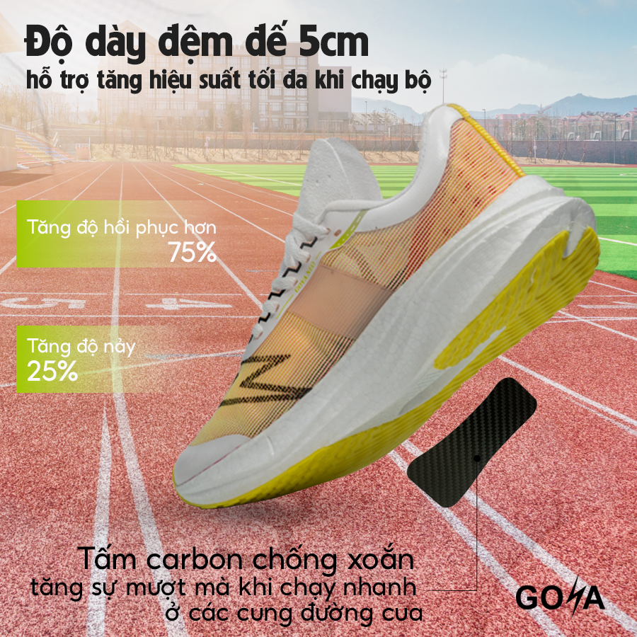 Giày Chạy Bộ Goya Neo kết hợp đế Carbon Cam