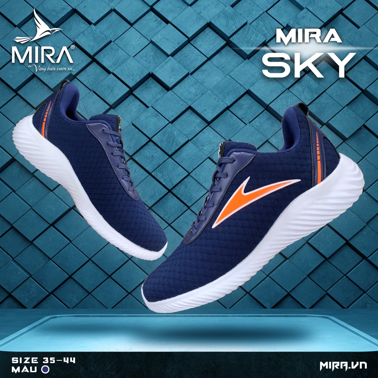 Giày Chạy Bộ MIRA SKY S4-Xanh