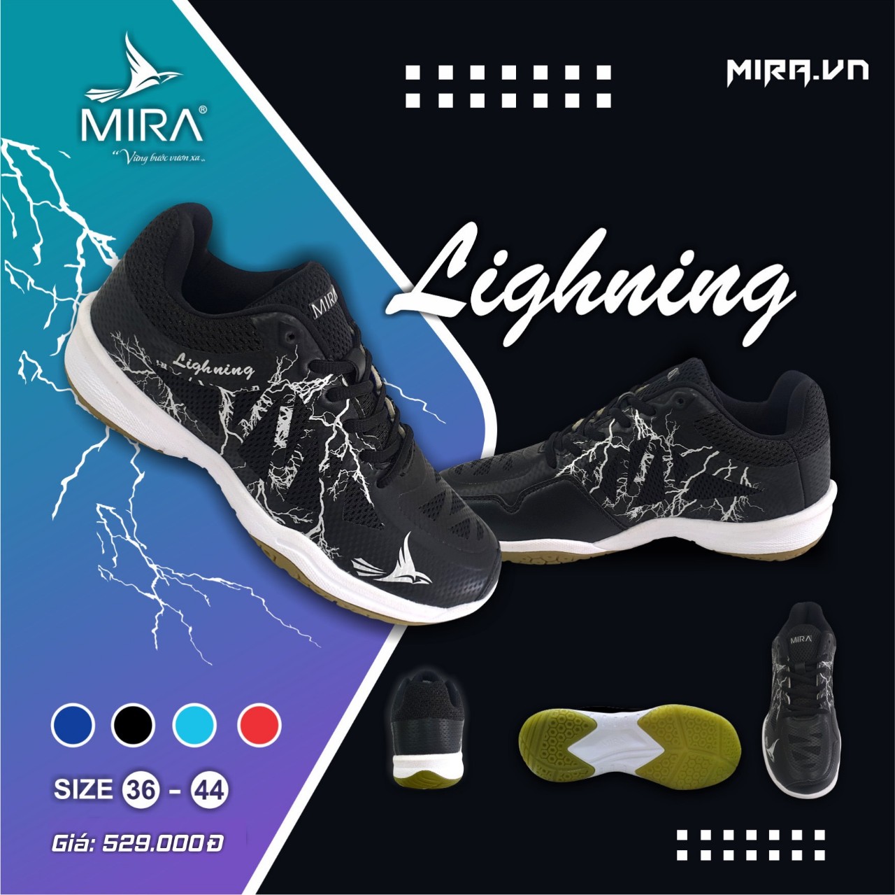 Giày Cầu Lông MIRA LINGNING-Đen