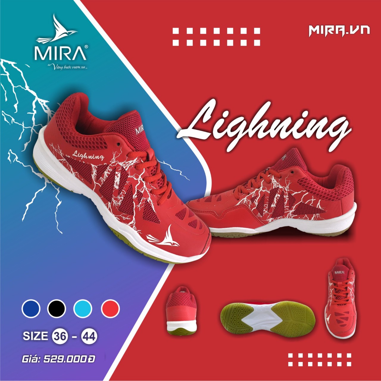 Giày Cầu Lông MIRA LINGNING-Đỏ