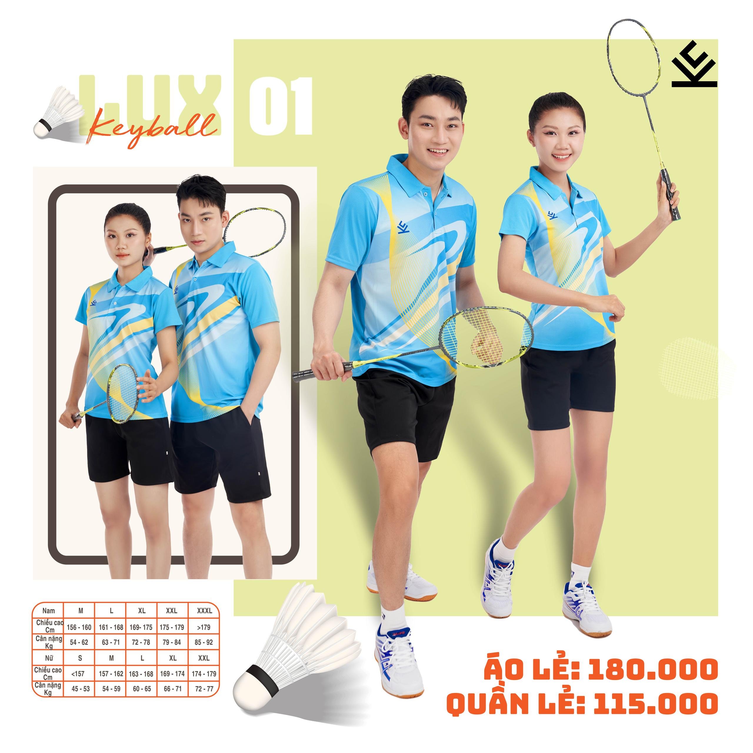 ÁO CỔ TRỤ LUX KEYBALL NỮ
