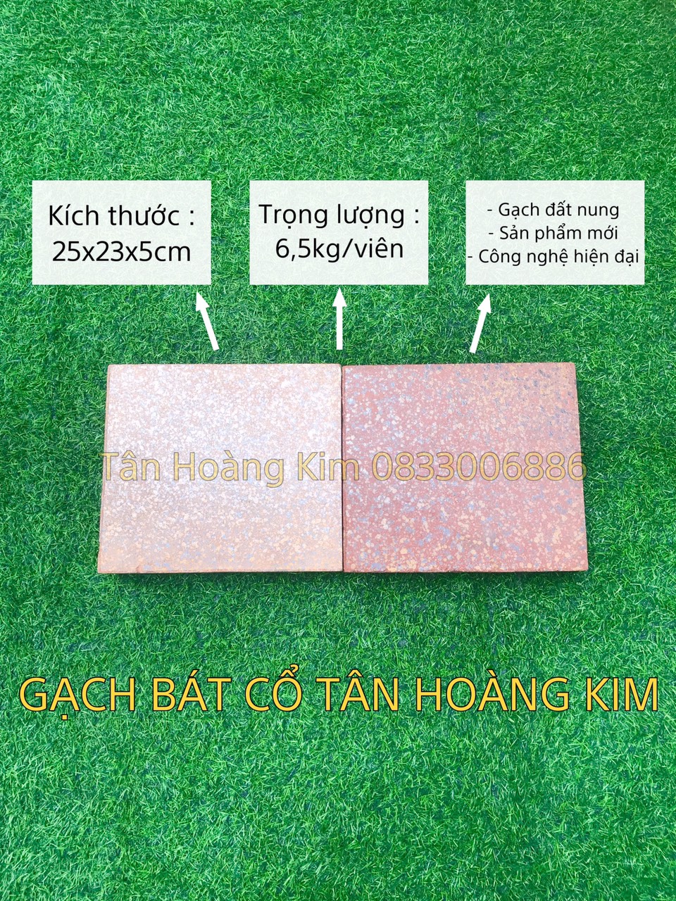 Gạch bát cổ 25x23x5cm Tân Hoàng Kim