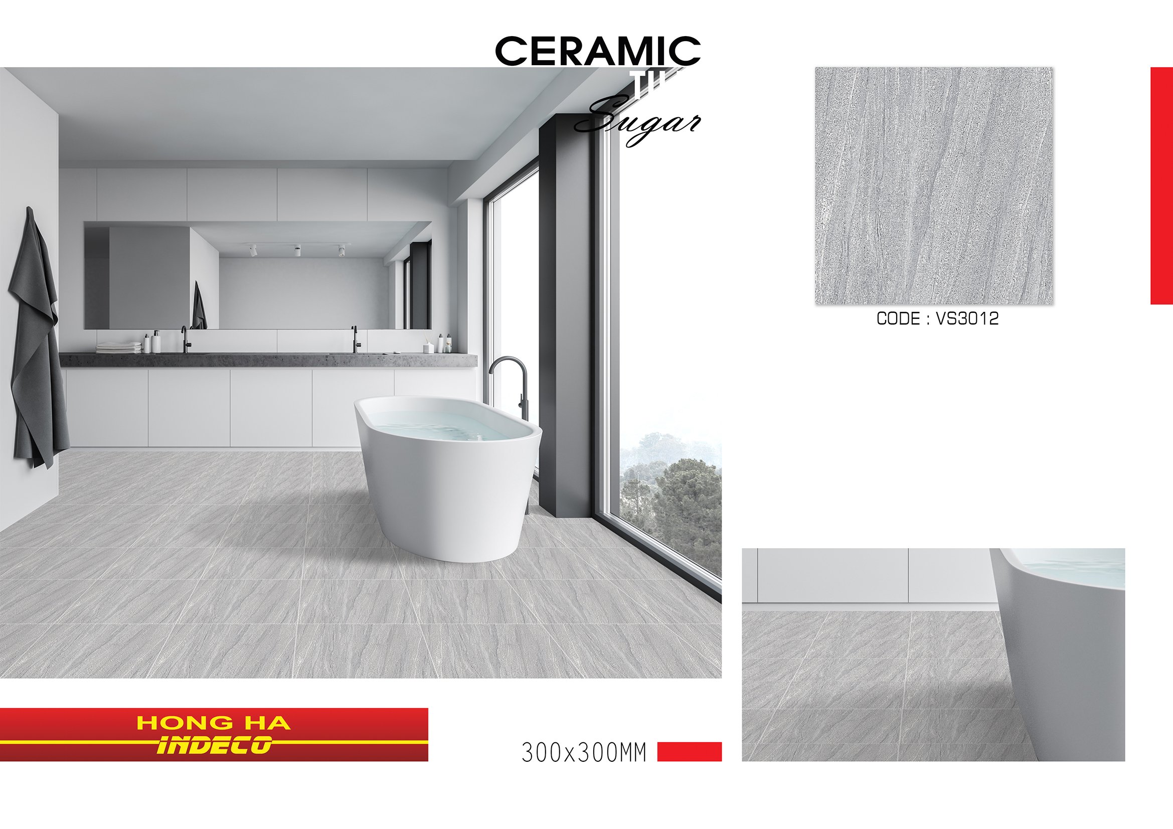 Gạch lát nền chống trơn Hồng Hà 30x30cm VS3012