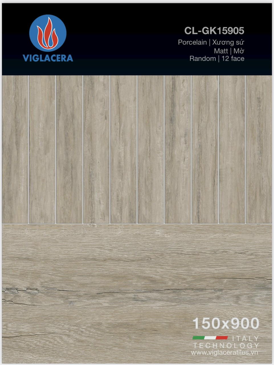 Gạch thanh gỗ 15x90cm 15905 Viglacera