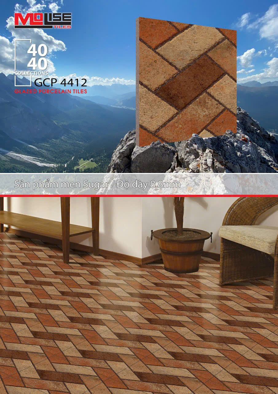 Gạch lát nền 40x40cm GCP 4412 Sông Hồng