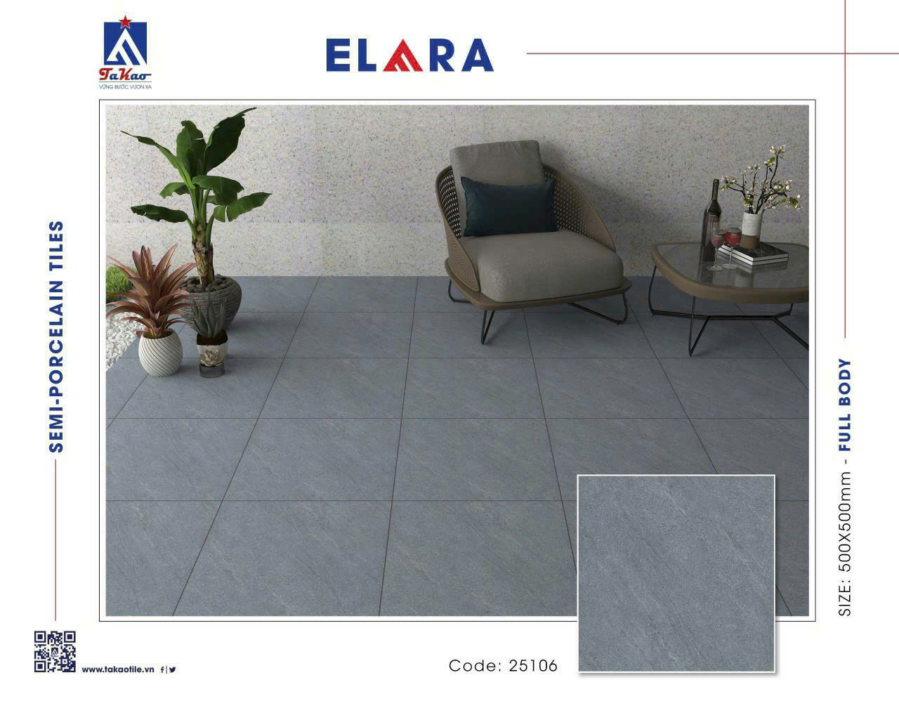 Gạch lát nền 50x50cm 25106 VNG