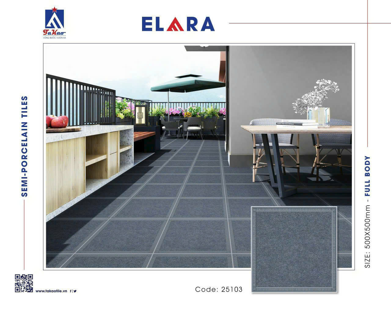 Gạch lát nền 50x50cm 25103 VNG