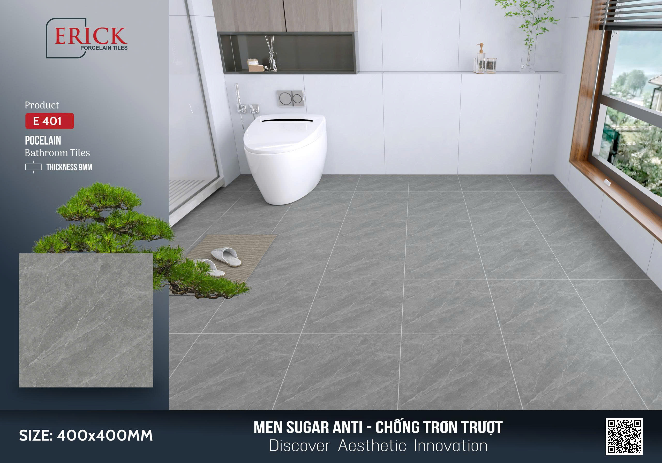 Gạch lát nền 40x40cm E 401 Sông Hồng