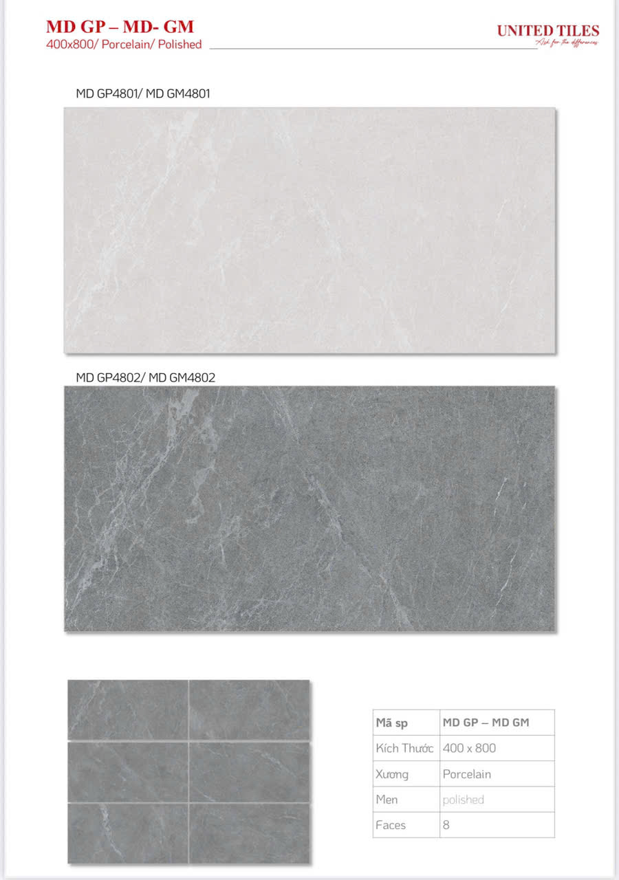 Gạch lát nền 40x80cm MD-GP4802/MD-GM4802/MD-GP4801/MD-GM4801 Thiên Hà Thủy