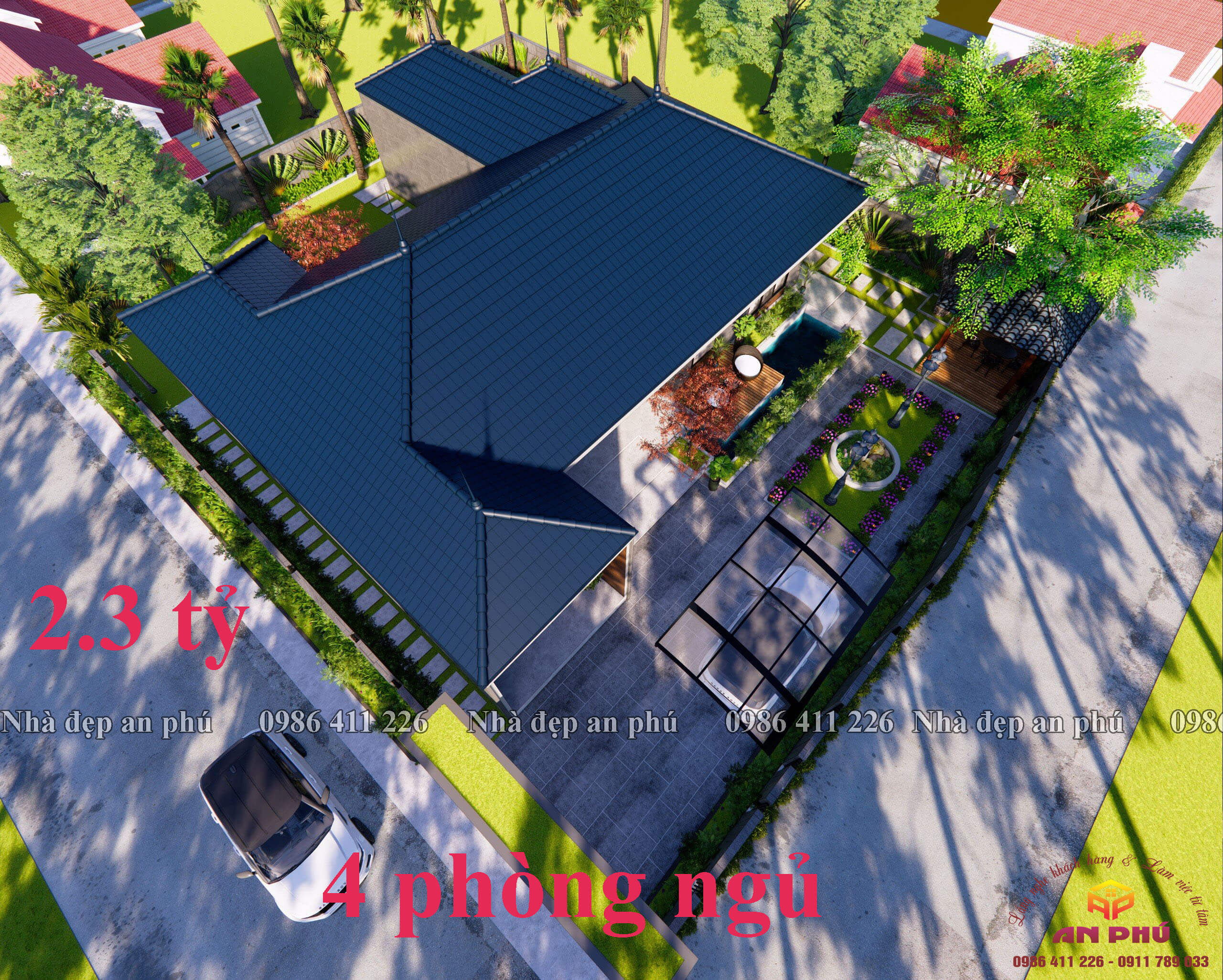 Nhà cấp 4 mái nhật có 4 phòng ngủ nổi bật ở Thị Trấn Nam Đàn