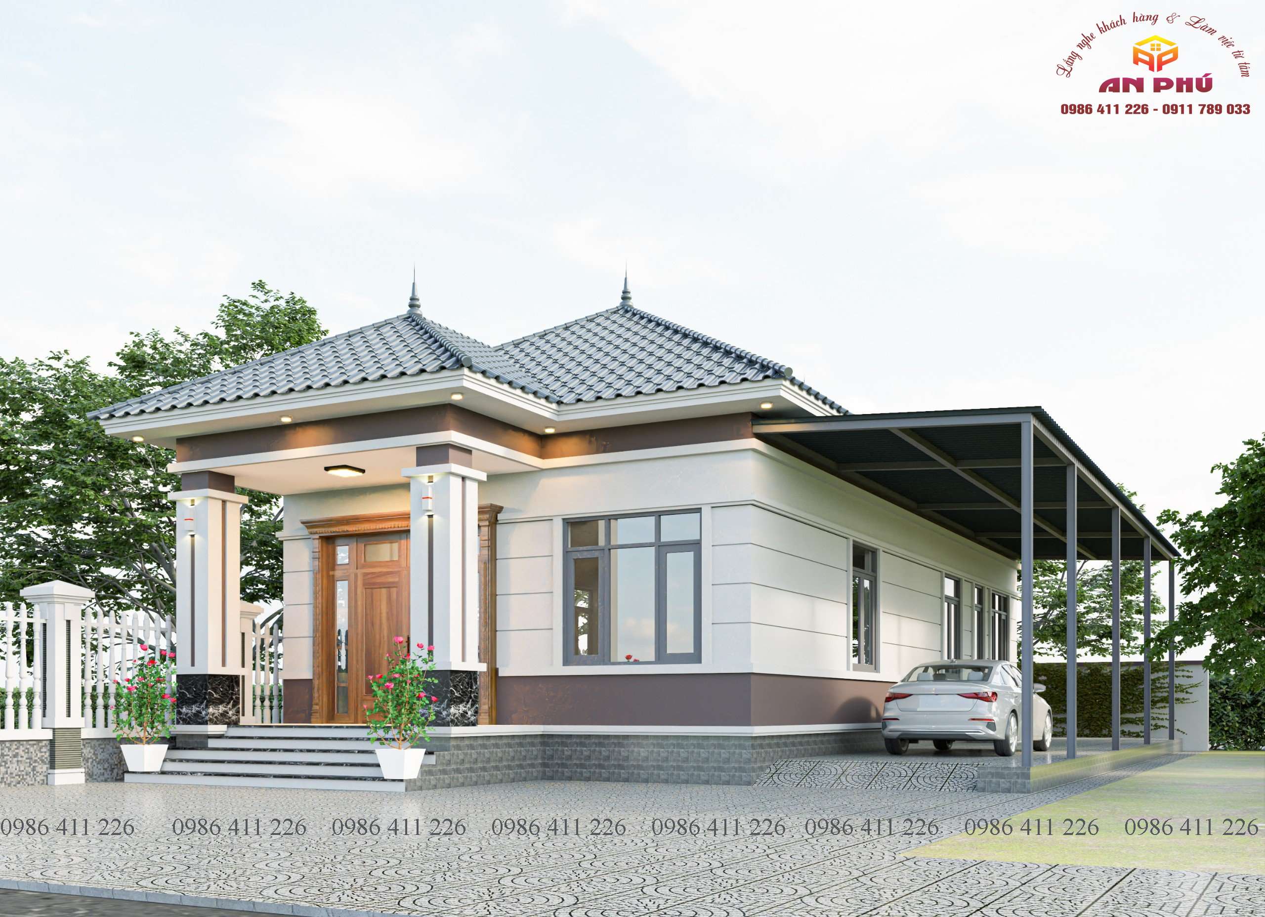 Nhà cấp 4 mái nhật rộng 7.5m ở Cẩm Xuyên Hà Tĩnh