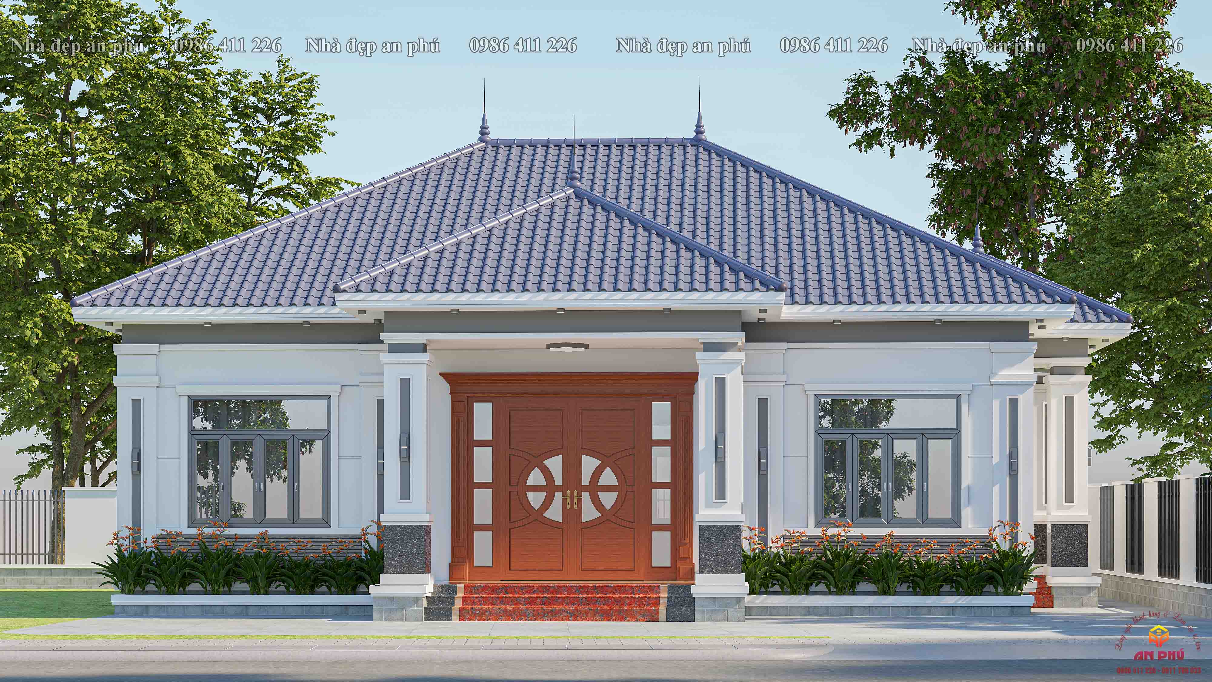 Nhà cấp 4 mái nhật có 3 phòng ngủ hiện đại ở Diễn Trường Diễn Châu