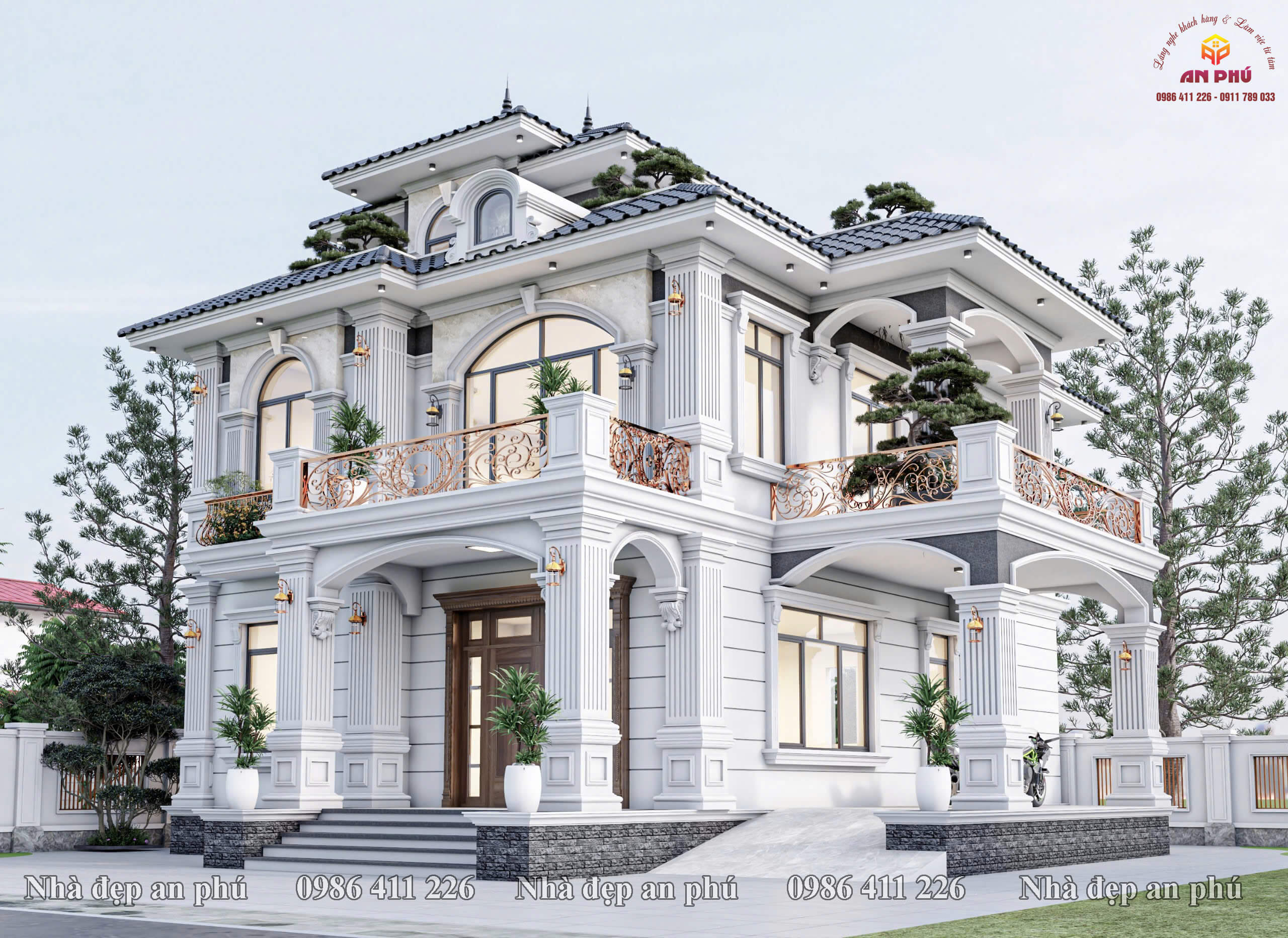 Biệt thự 3 tầng tân cổ quá đẹp ở Thanh Chương Nghệ An