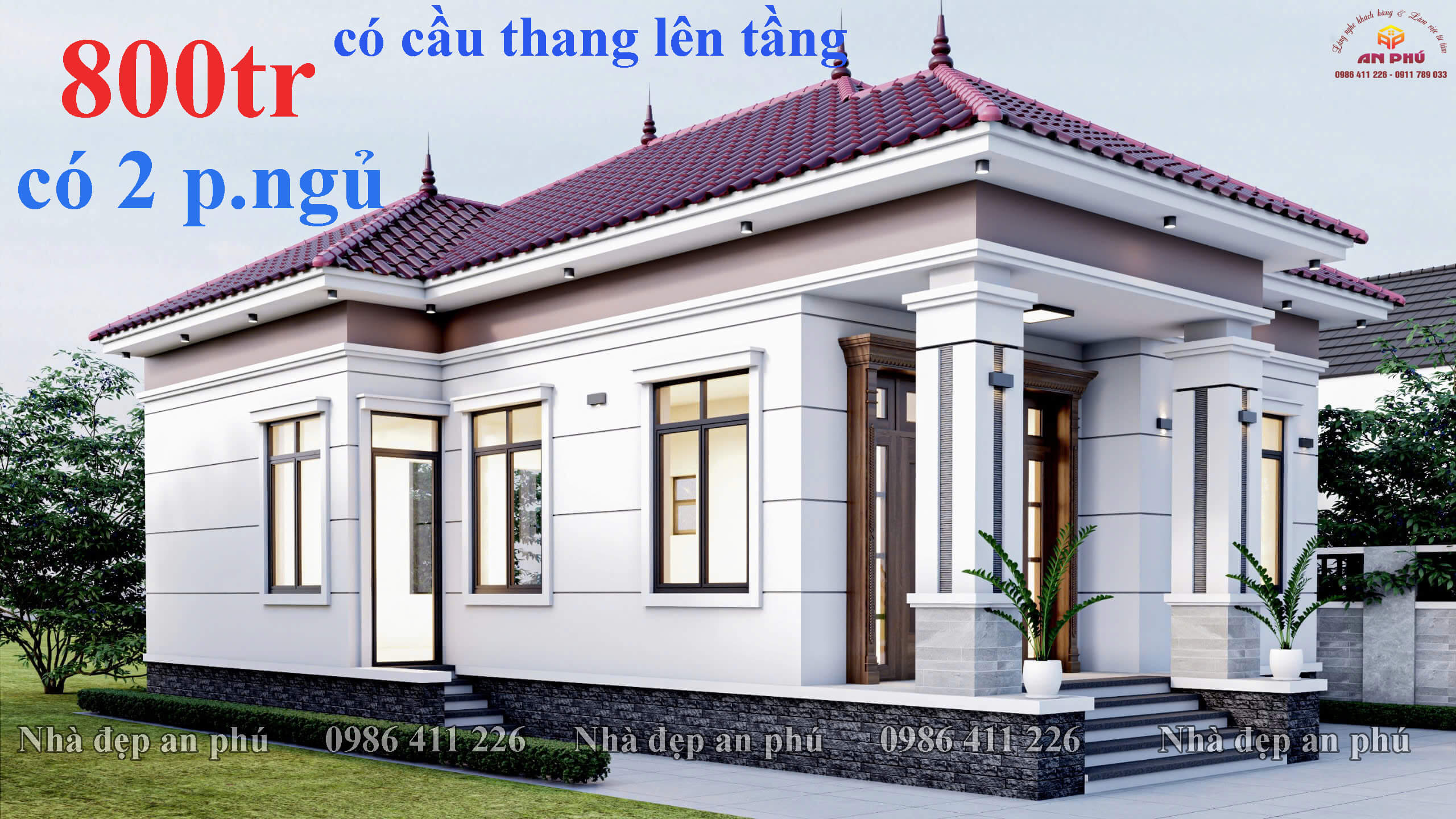 Nhà cấp 4 mái nhật có 2 phòng ngủ quá đẹp !