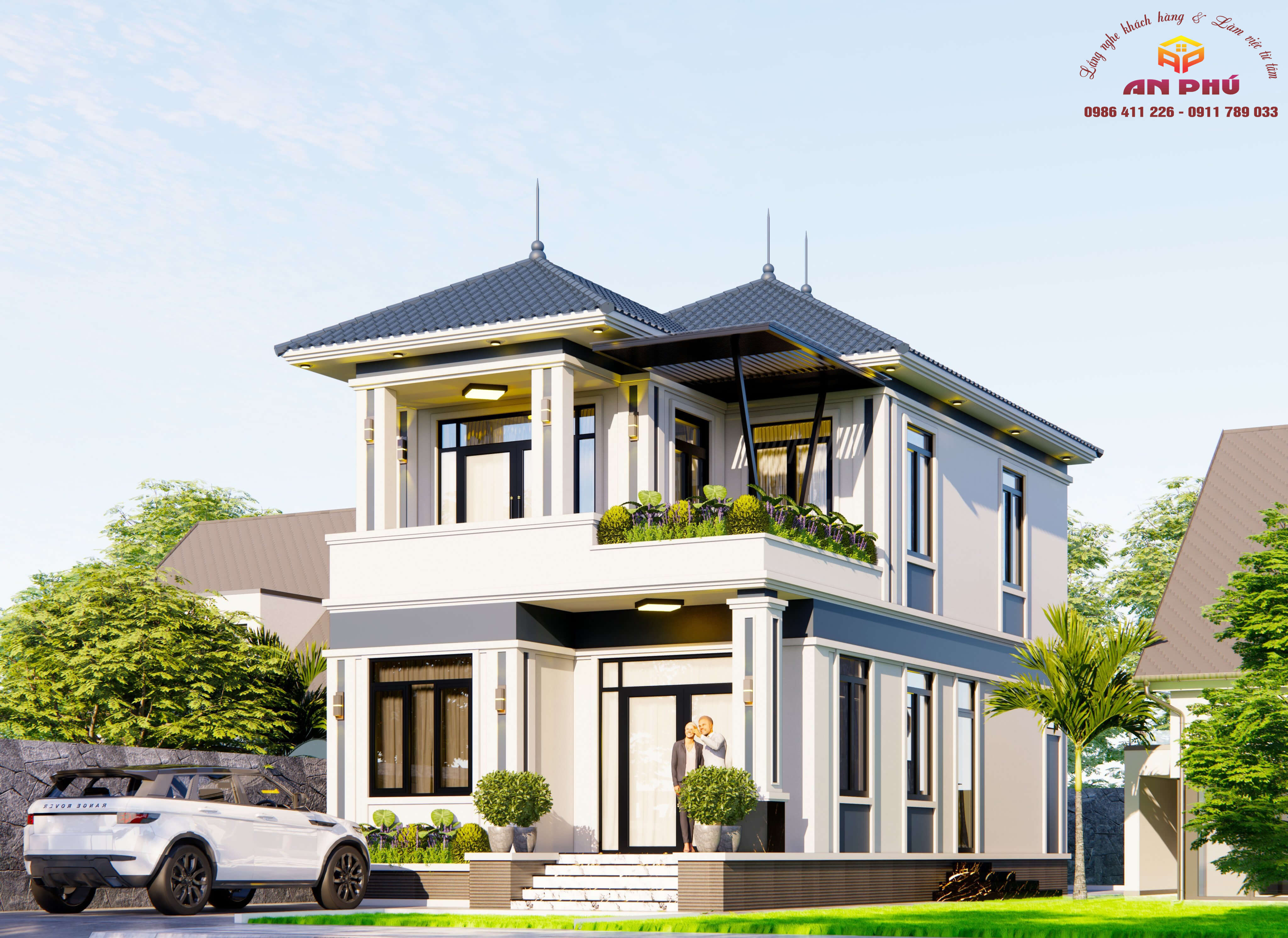 Mẫu 2 tầng mái nhật ở Cẩm Lạc - Cẩm Xuyên - Hà Tĩnh