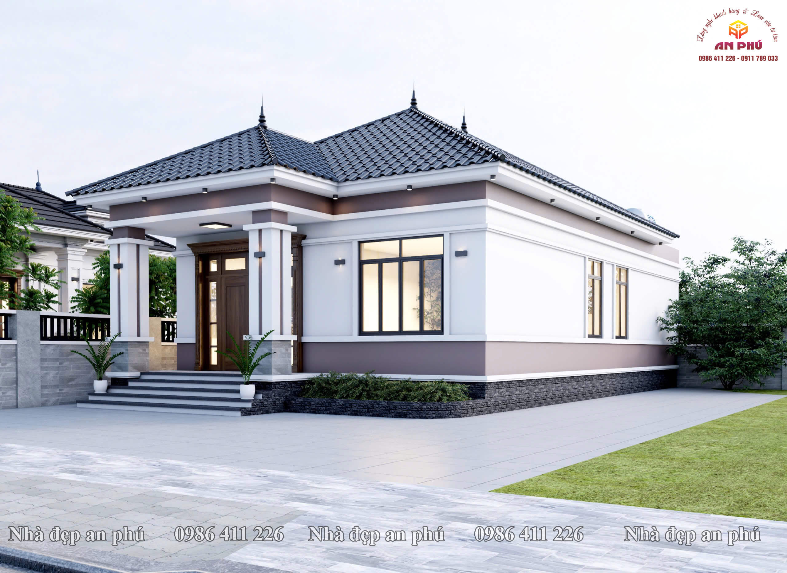Nhà cấp 4 mái nhật rộng 8,5m có 3 phòng ngủ đơn giản mà đẹp !