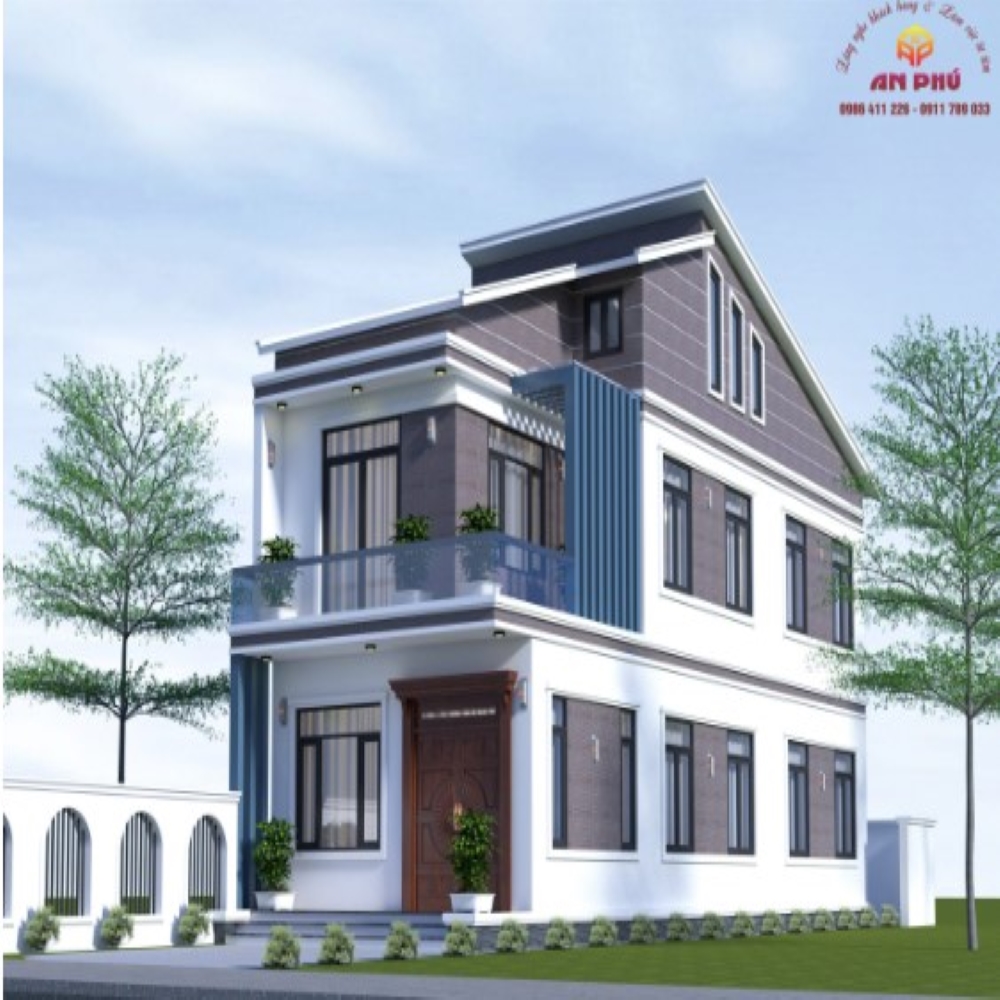 Mẫu Nhà 2 tầng mái lệch kích thước 6x16m ở Nghĩa Thuận, Thái Hòa, Nghệ An