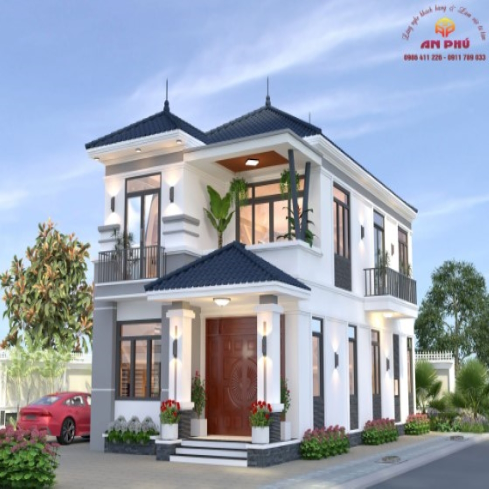 Mẫu Nhà 2 tầng mái nhật hiện đại kích thước 7.3x15.8m ở Thanh Chương, Nghệ An