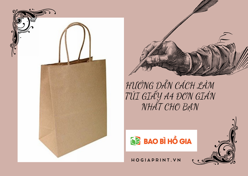 Cách làm túi xách bằng giấy a4