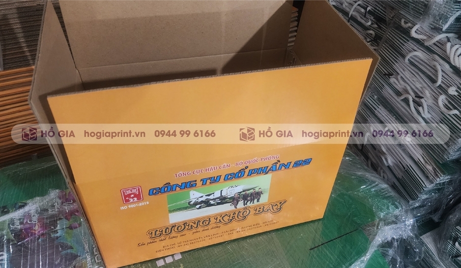 Kích thước thùng carton đựng lương khô được Hồ Gia tư vấn chuẩn cho khách hàng